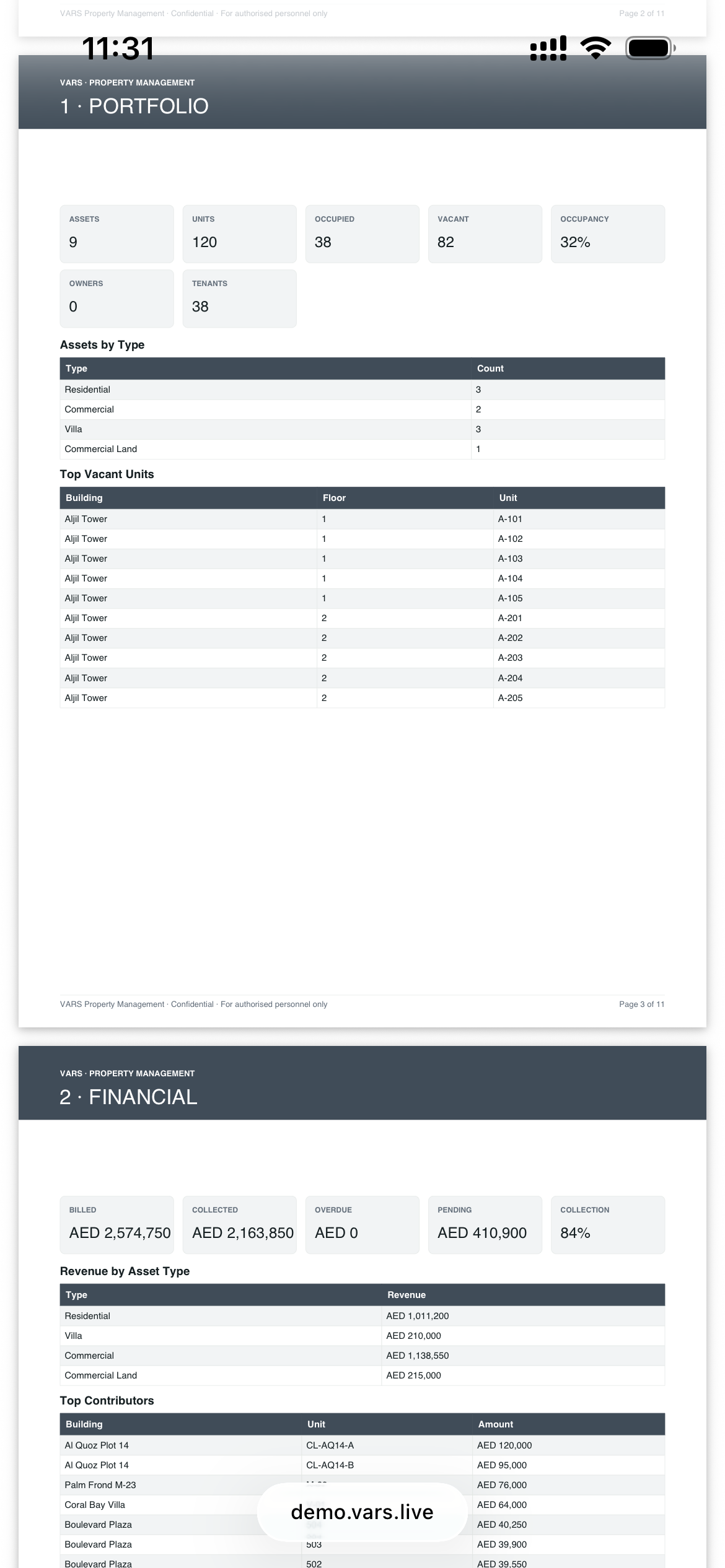 Data - Branded PDF report (phone)