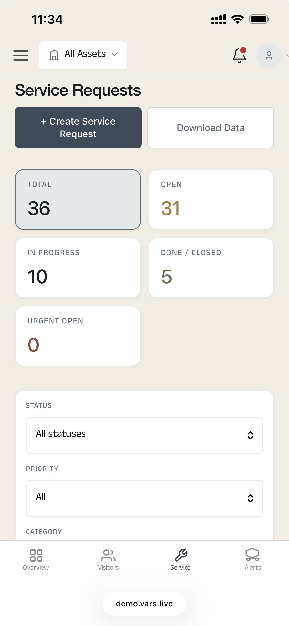 Operations - Service requests (phone)